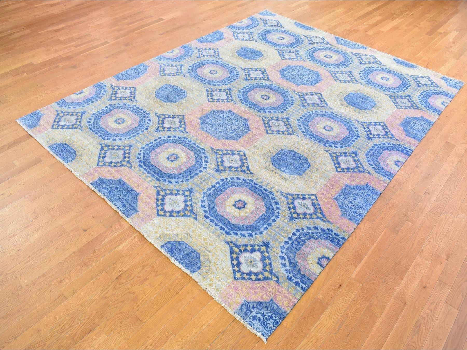 Mamluk Mamluk hand-knotted wool rug in Blue, 9' x 11'8" — SKU O066997 (view 3)