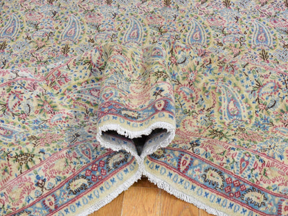 Ivory 10'0" x 13'0" Antique Hand knotted Wool Rug - Sku: O066998
