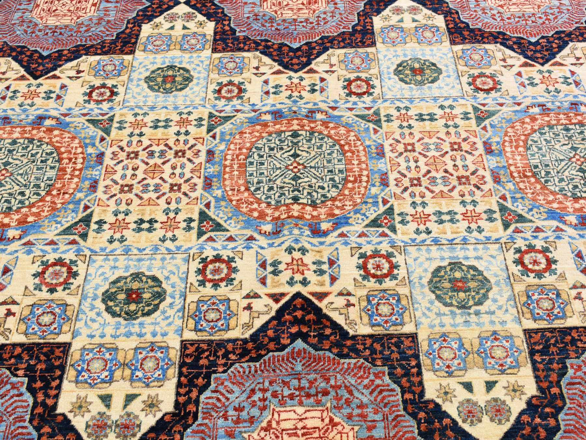 Mamluk Mamluk hand-knotted wool rug in Ivory, 10' x 13'9" — SKU O066999 (view 7)