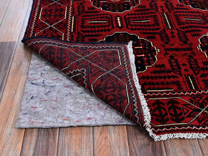 Tribal Tribal & Geometric hand-knotted wool rug in Red, 3'11" x 6'4" — SKU O0669 (view 3)