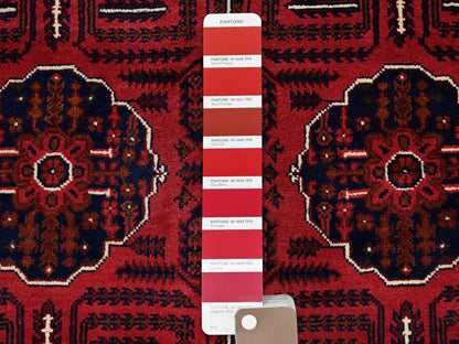 Tribal Tribal & Geometric hand-knotted wool rug in Red, 3'11" x 6'4" — SKU O0669 (view 4)