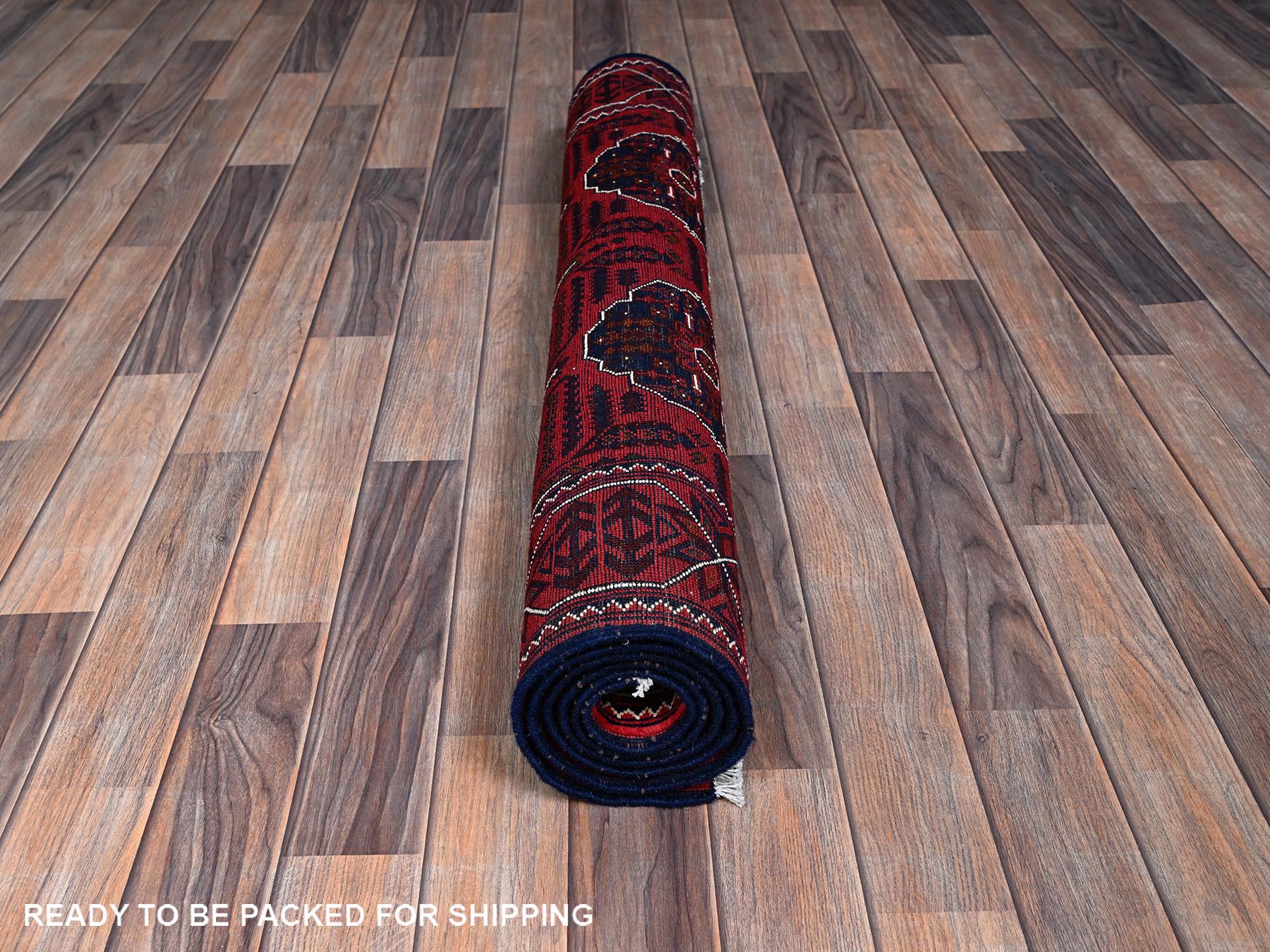 Tribal Tribal & Geometric hand-knotted wool rug in Red, 3'11" x 6'4" — SKU O0669 (view 5)