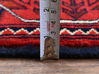 Tribal Tribal & Geometric hand-knotted wool rug in Red, 3'11" x 6'4" — SKU O0669 (view 6)