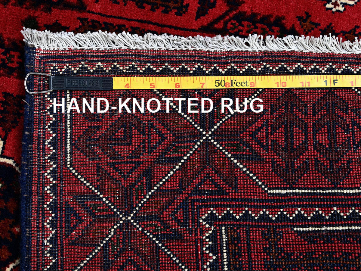 Tribal Tribal & Geometric hand-knotted wool rug in Red, 3'11" x 6'4" — SKU O0669 (view 7)