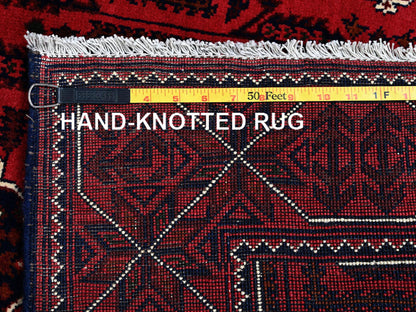 Tribal Tribal & Geometric hand-knotted wool rug in Red, 3'11" x 6'4" — SKU O0669 (view 7)