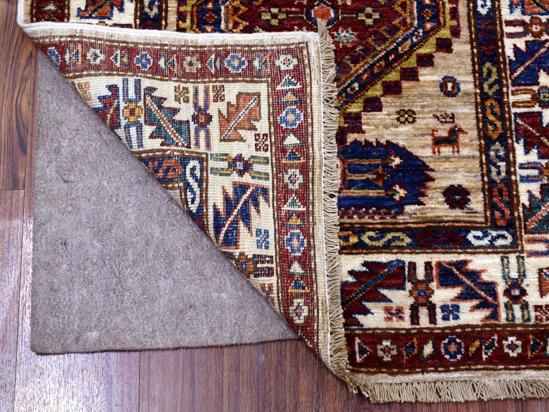 Beige 2'8" x 10'0" Tribal Hand knotted Wool Rug - Sku: O067085