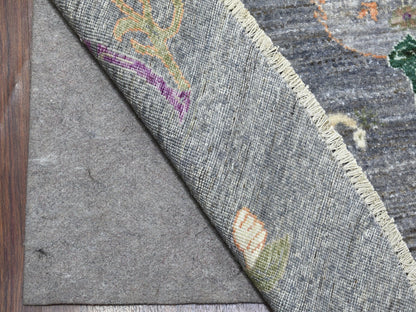 Grey 12'0" x 12'0" Transitional Hand knotted Wool Rug - Sku: O067159