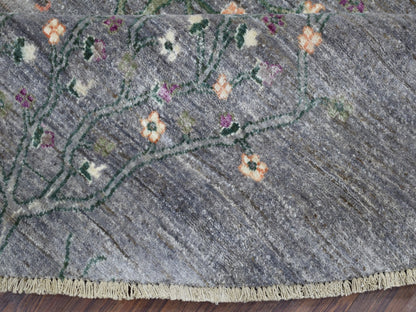 Grey 12'0" x 12'0" Transitional Hand knotted Wool Rug - Sku: O067159
