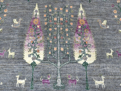 Grey 12'0" x 12'0" Transitional Hand knotted Wool Rug - Sku: O067159