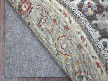 Grey 4'0" x 4'0" Oushak And Peshawar Hand knotted Wool Rug - Sku: O067172