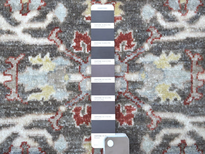 Grey 4'0" x 4'0" Oushak And Peshawar Hand knotted Wool Rug - Sku: O067172