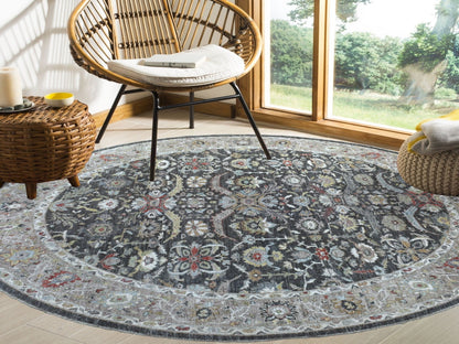 Grey 9'9" x 9'10" Oushak And Peshawar Hand knotted Wool Rug - Sku: O067183
