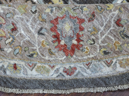 Heriz Oushak hand-knotted wool rug in Gray & Ivory, 9'9" x 9'10" — SKU O067183 (view 7)