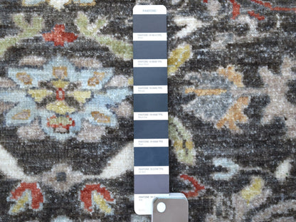 Grey 9'9" x 9'10" Oushak And Peshawar Hand knotted Wool Rug - Sku: O067183