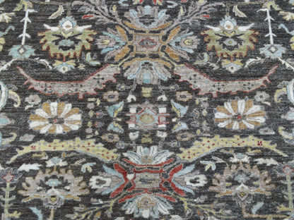 Grey 9'9" x 9'10" Oushak And Peshawar Hand knotted Wool Rug - Sku: O067183