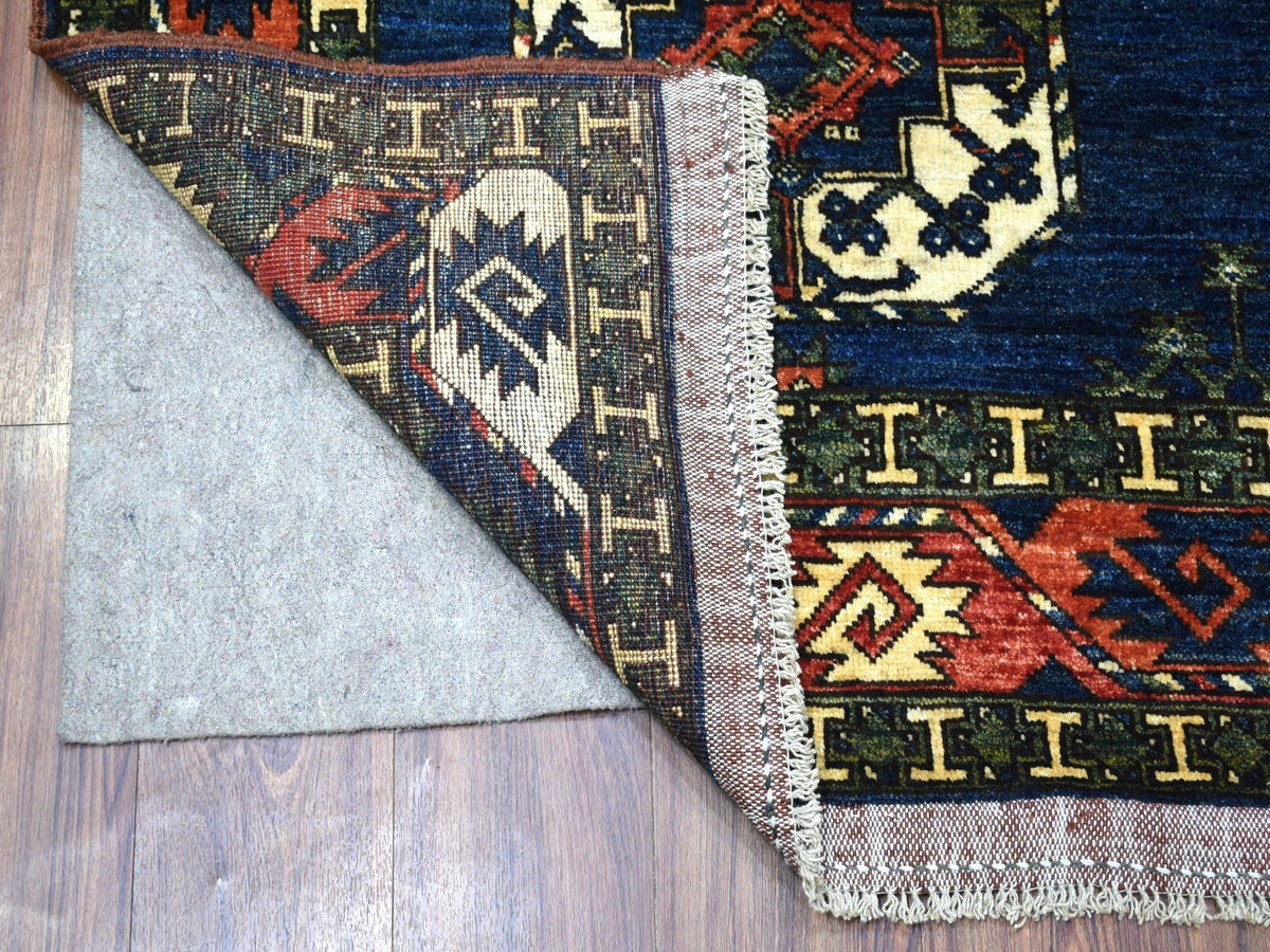 Ersari Tribal & Geometric hand-knotted wool rug in Blue, 5' x 6'10" — SKU O067214 (view 2)