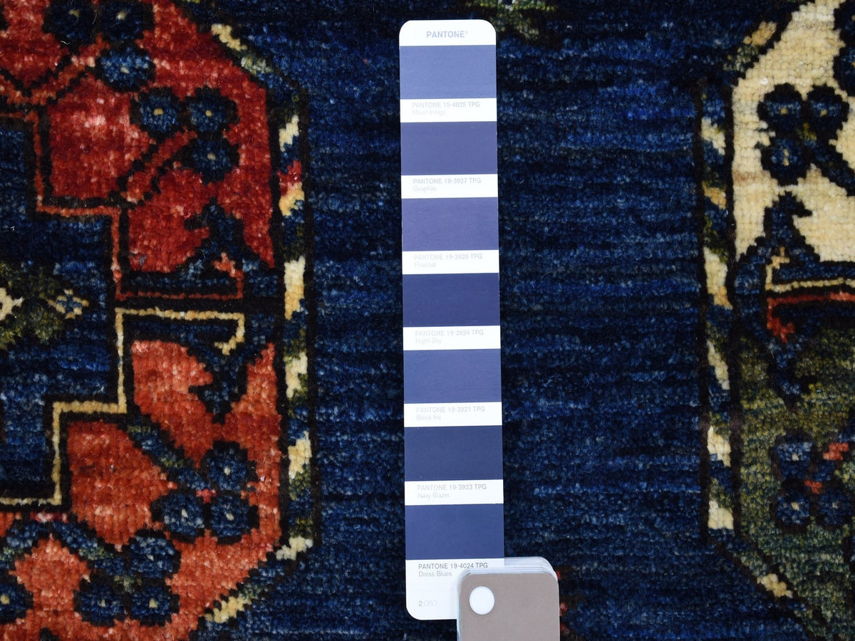 Ersari Tribal & Geometric hand-knotted wool rug in Blue, 5' x 6'10" — SKU O067214 (view 3)
