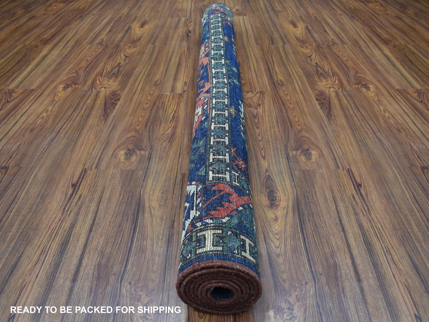Ersari Tribal & Geometric hand-knotted wool rug in Blue, 5' x 6'10" — SKU O067214 (view 4)