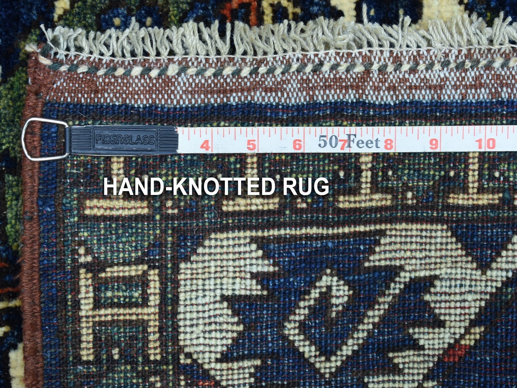 Ersari Tribal & Geometric hand-knotted wool rug in Blue, 5' x 6'10" — SKU O067214 (view 6)