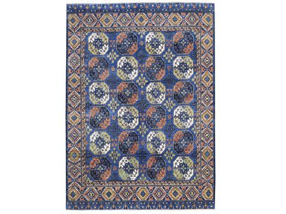 Ersari Tribal & Geometric hand-knotted wool rug in Blue, 9'5" x 12' — SKU O067263