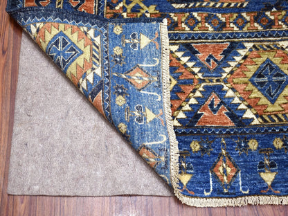 Ersari Tribal & Geometric hand-knotted wool rug in Blue, 9'5" x 12' — SKU O067263 (view 4)