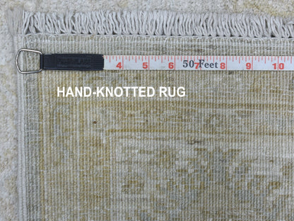 Grey 6'0" x 8'10" Oushak And Peshawar Hand knotted Wool Rug - Sku: O067375