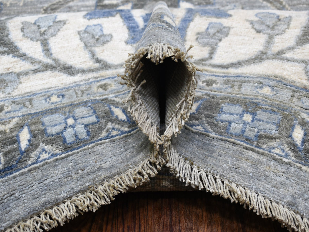Mahal Oushak hand-knotted wool rug in Gray & Ivory, 12' x 17'8" — SKU O067383 (view 6)