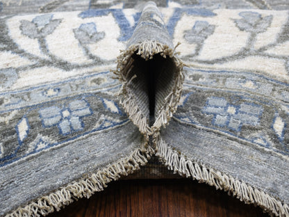 Mahal Oushak hand-knotted wool rug in Gray & Ivory, 12' x 17'8" — SKU O067383 (view 6)