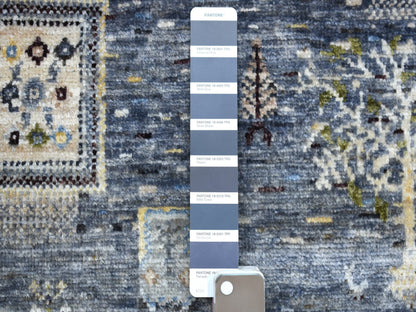 Gabbeh Tribal & Geometric hand-knotted wool rug in Gray, 5'10" x 9' — SKU O067518 (view 4)
