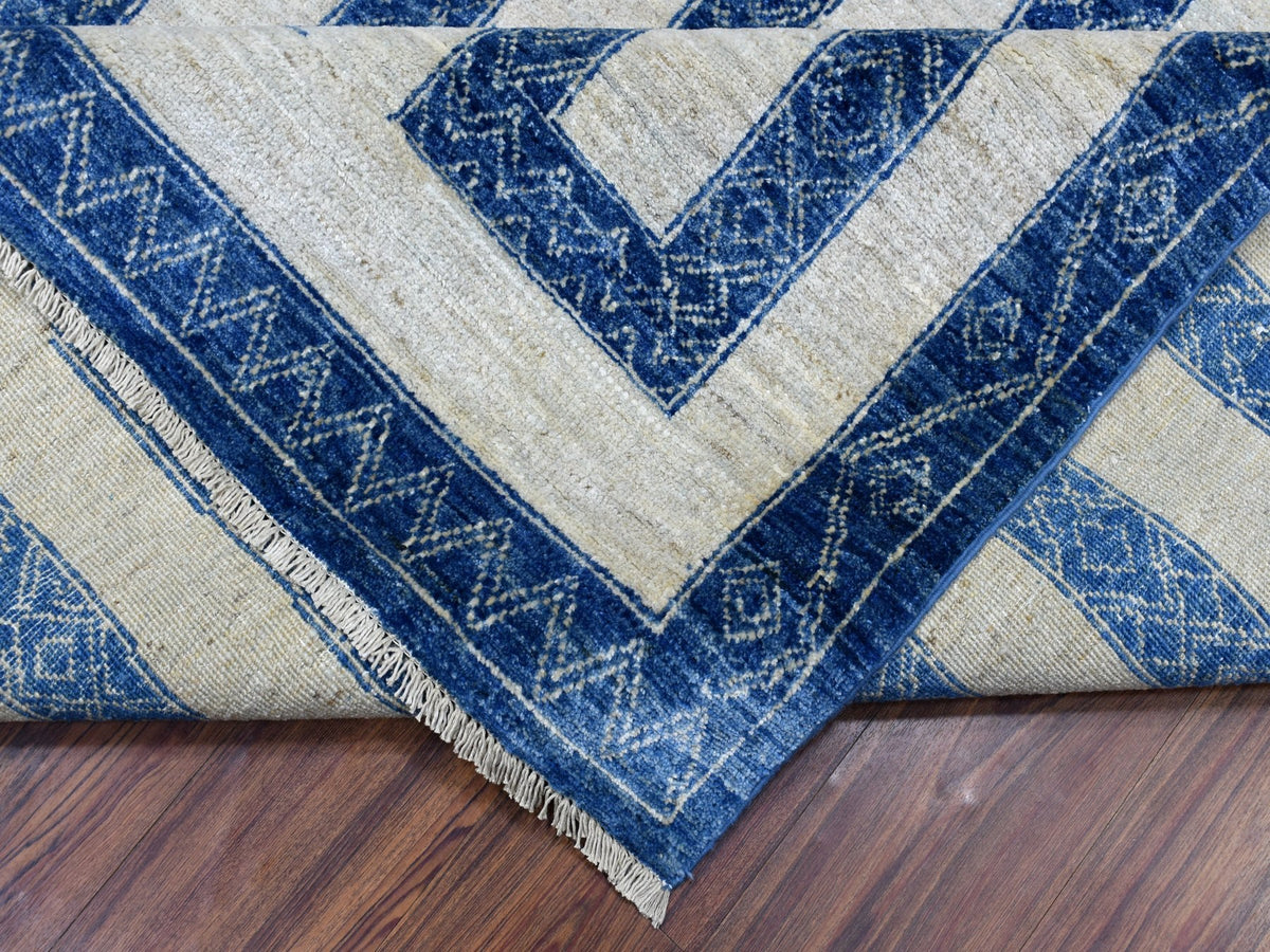 Oushak hand-knotted wool rug in Blue, 7'10" x 9'9" — SKU O067563 (view 6)