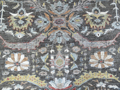 Grey 11'7" x 11'7" Oushak And Peshawar Hand knotted Wool Rug - Sku: O067565