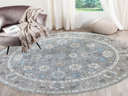 Grey 12'0" x 12'0" Oushak And Peshawar Hand knotted Wool Rug - Sku: O067566
