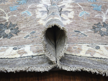 Grey 12'0" x 12'0" Oushak And Peshawar Hand knotted Wool Rug - Sku: O067566
