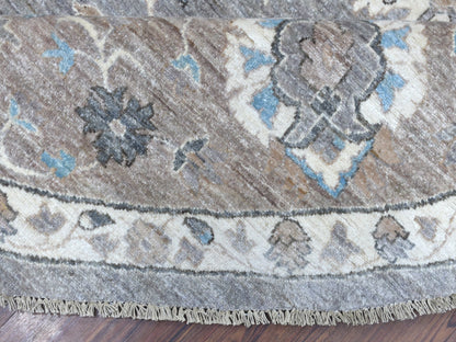 Grey 12'0" x 12'0" Oushak And Peshawar Hand knotted Wool Rug - Sku: O067566