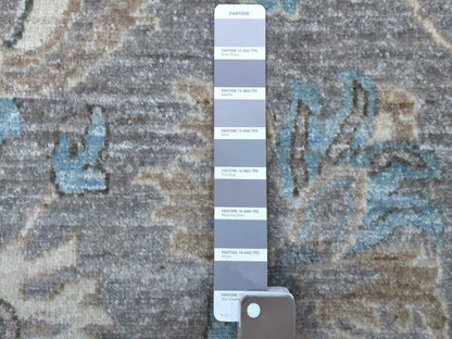 Grey 12'0" x 12'0" Oushak And Peshawar Hand knotted Wool Rug - Sku: O067566