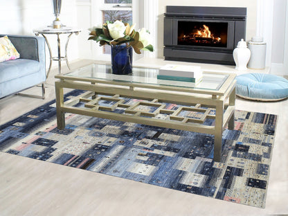 Grey 5'10" x 9'2" Tribal & Geometric Hand knotted Wool Rug - Sku: O067568