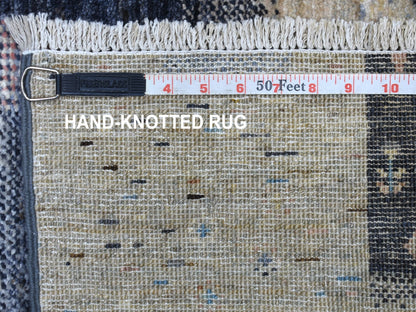 Grey 5'10" x 9'2" Tribal & Geometric Hand knotted Wool Rug - Sku: O067568