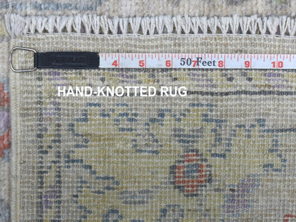 Grey 2'10" x 16'0" Oushak And Peshawar Hand knotted Wool Rug - Sku: O067597