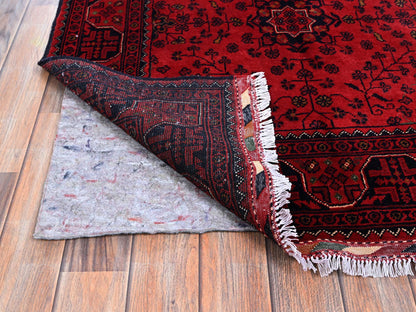 Tribal Tribal & Geometric hand-knotted wool rug in Red, 3'5" x 5'2" — SKU O0675 (view 3)