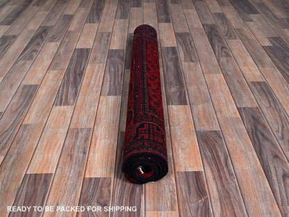 Tribal Tribal & Geometric hand-knotted wool rug in Red, 3'5" x 5'2" — SKU O0675 (view 5)