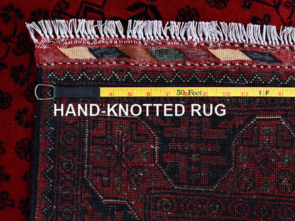 Tribal Tribal & Geometric hand-knotted wool rug in Red, 3'5" x 5'2" — SKU O0675 (view 7)