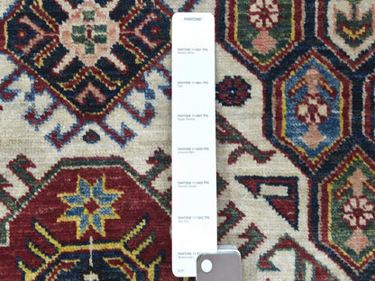 Ivory 5'0" x 6'5" Kazak Hand knotted Wool Rug - Sku: O067628