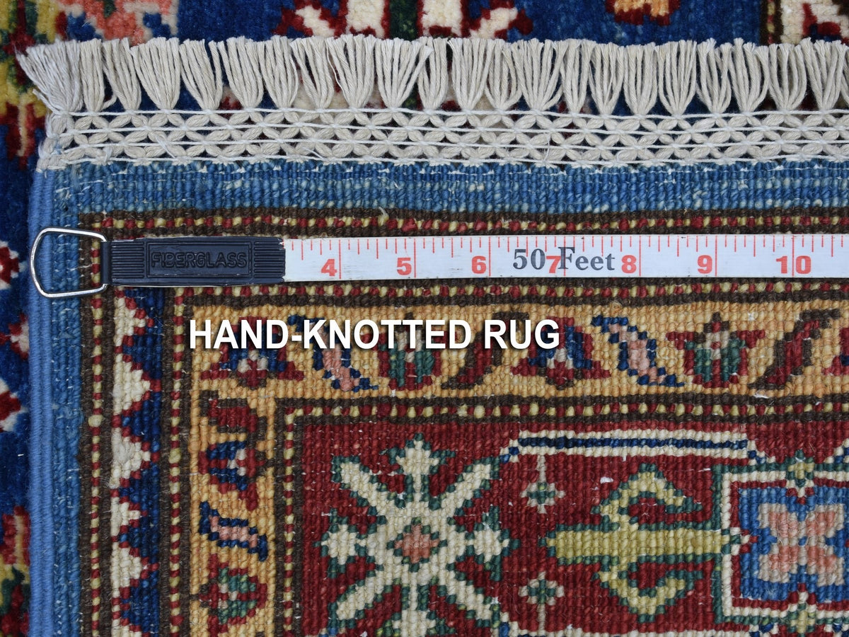 Kazak Kazak hand-knotted wool runner in Blue & Red, 2'6" x 8'8" — SKU O067654 (view 6)