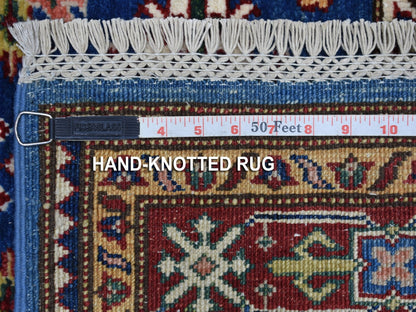 Kazak Kazak hand-knotted wool runner in Blue & Red, 2'6" x 8'8" — SKU O067654 (view 6)