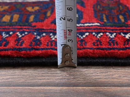 Tribal & Geometric hand-knotted wool rug in Red, 3'10" x 5'7" — SKU O0676 (view 6)