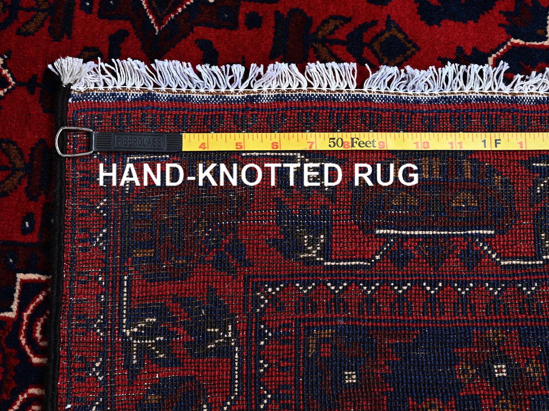 Tribal & Geometric hand-knotted wool rug in Red, 3'10" x 5'7" — SKU O0676 (view 7)