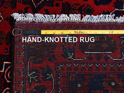 Tribal & Geometric hand-knotted wool rug in Red, 3'10" x 5'7" — SKU O0676 (view 7)