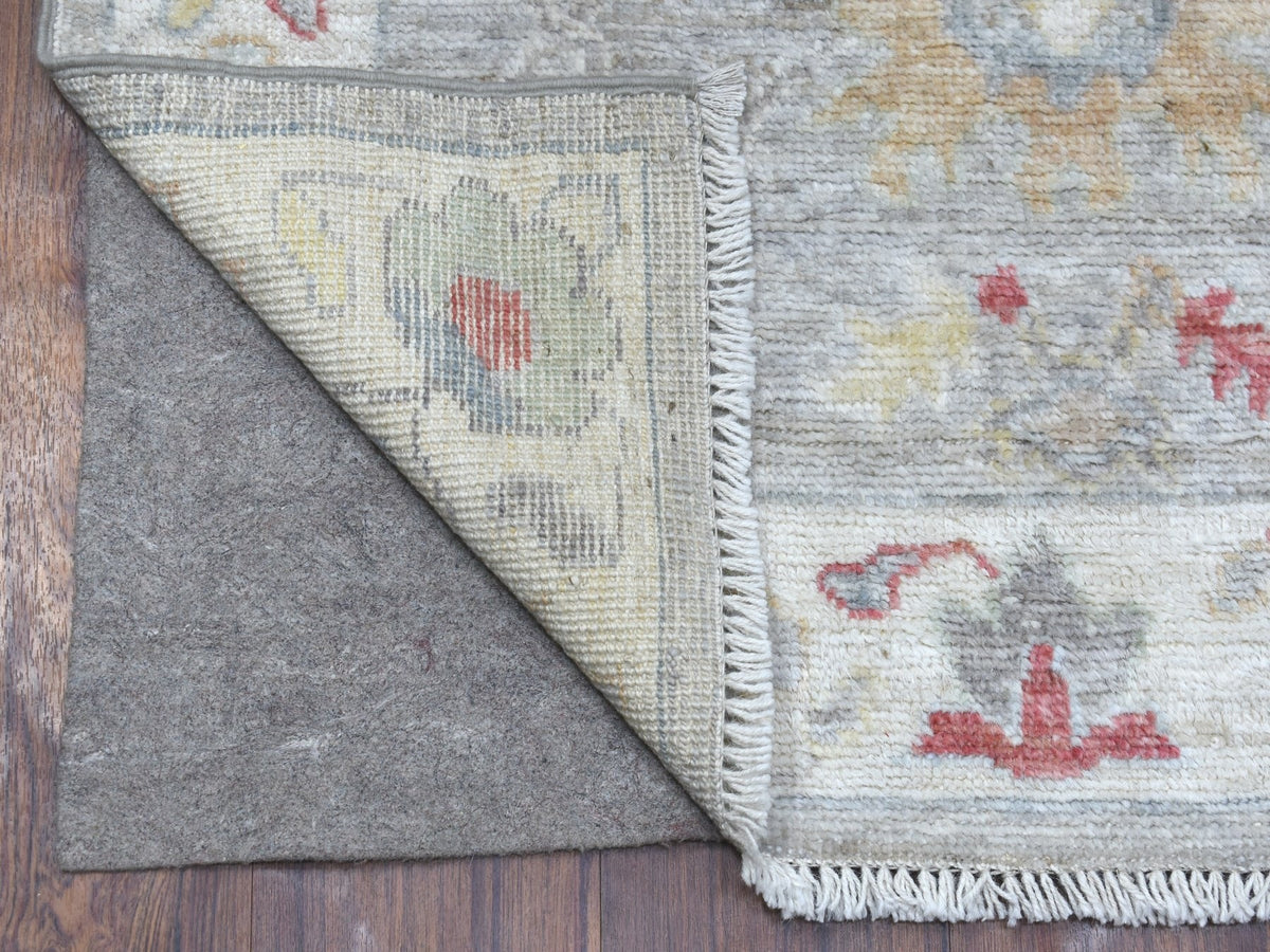 Oushak Oushak hand-knotted wool runner in Gray & Ivory, 3' x 13'5" — SKU O067709 (view 2)
