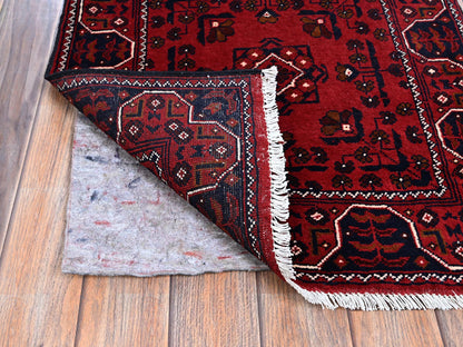 Tribal Tribal & Geometric hand-knotted wool runner in Red, 2'2" x 5'4" — SKU O0677 (view 3)