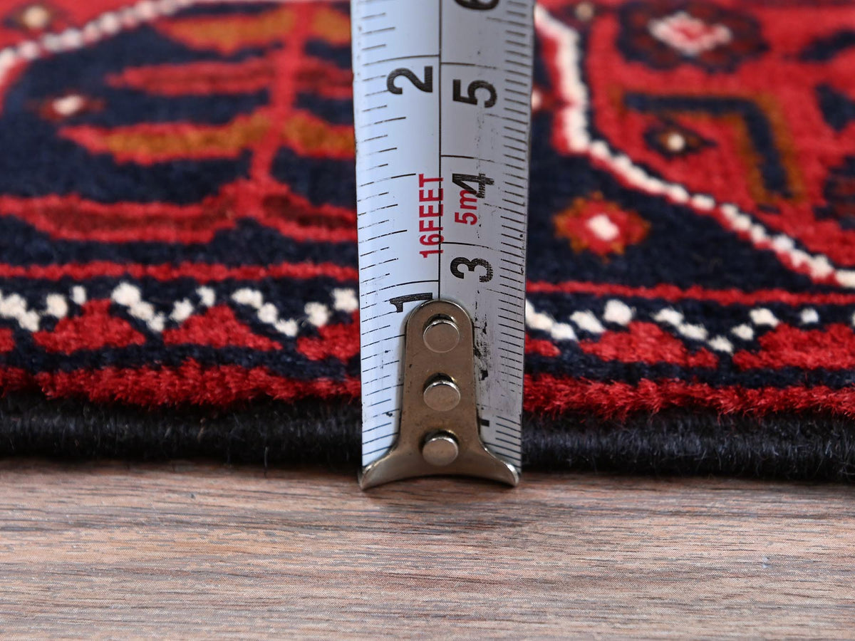 Tribal Tribal & Geometric hand-knotted wool runner in Red, 2'2" x 5'4" — SKU O0677 (view 6)